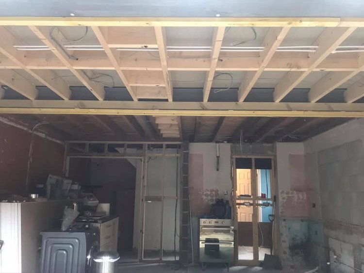 Picture of a garage being renovated