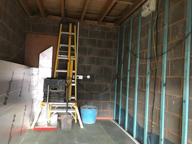 A picture of a newly built garage extension